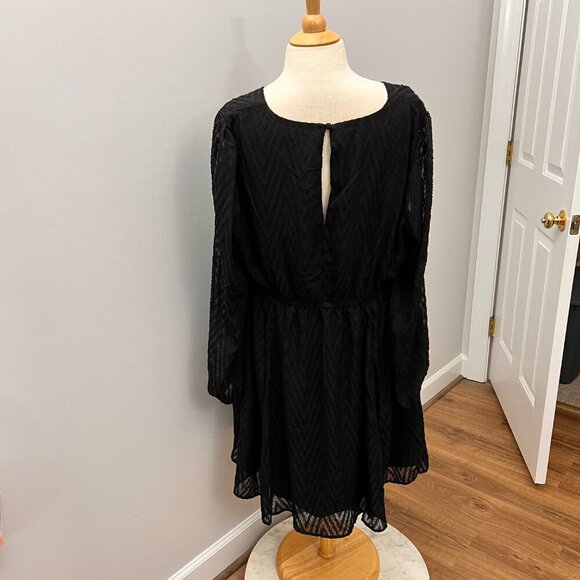 NEW Torrid Mini Textured Babydoll Black Dress Sz 1 - Picture 12 of 16